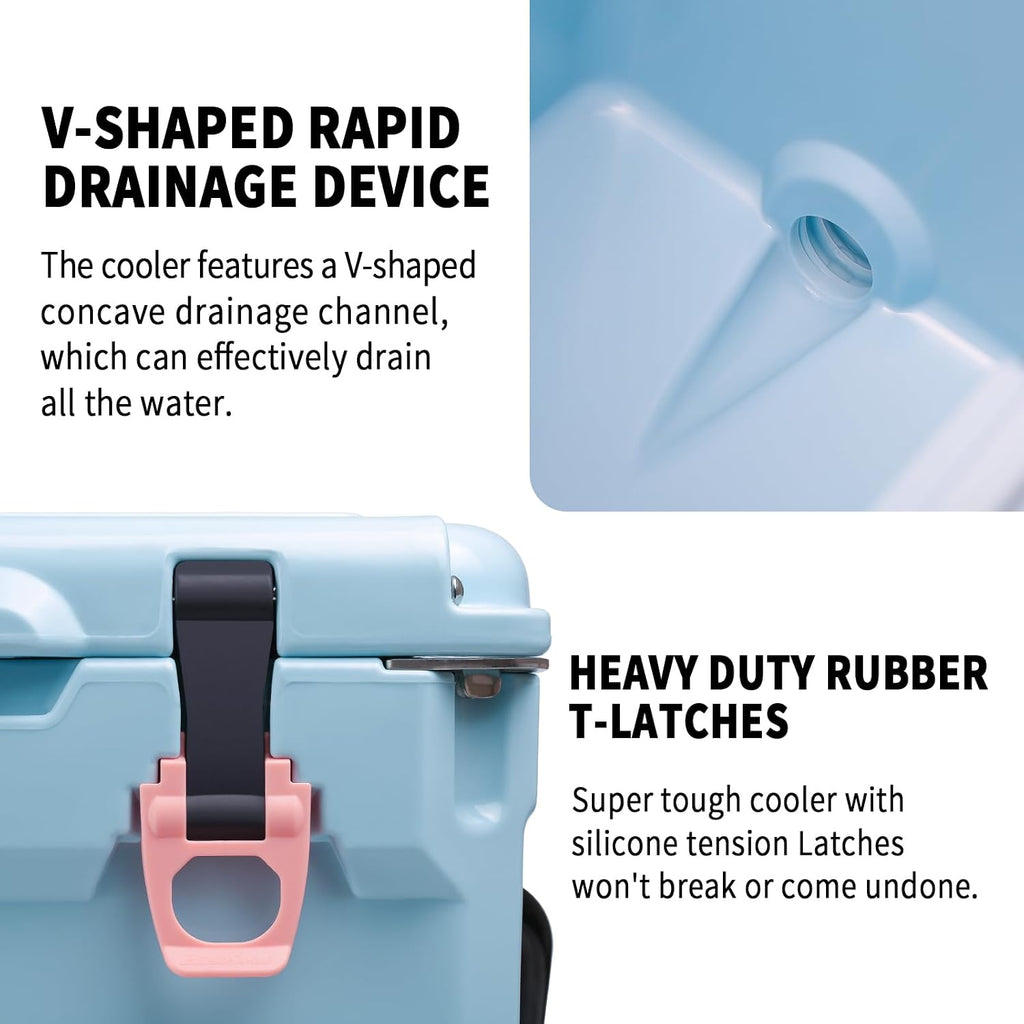EchoSmile 12/18/25 Quart Rotomolded Cooler, Built to Stand up to The Rigors of The Journey