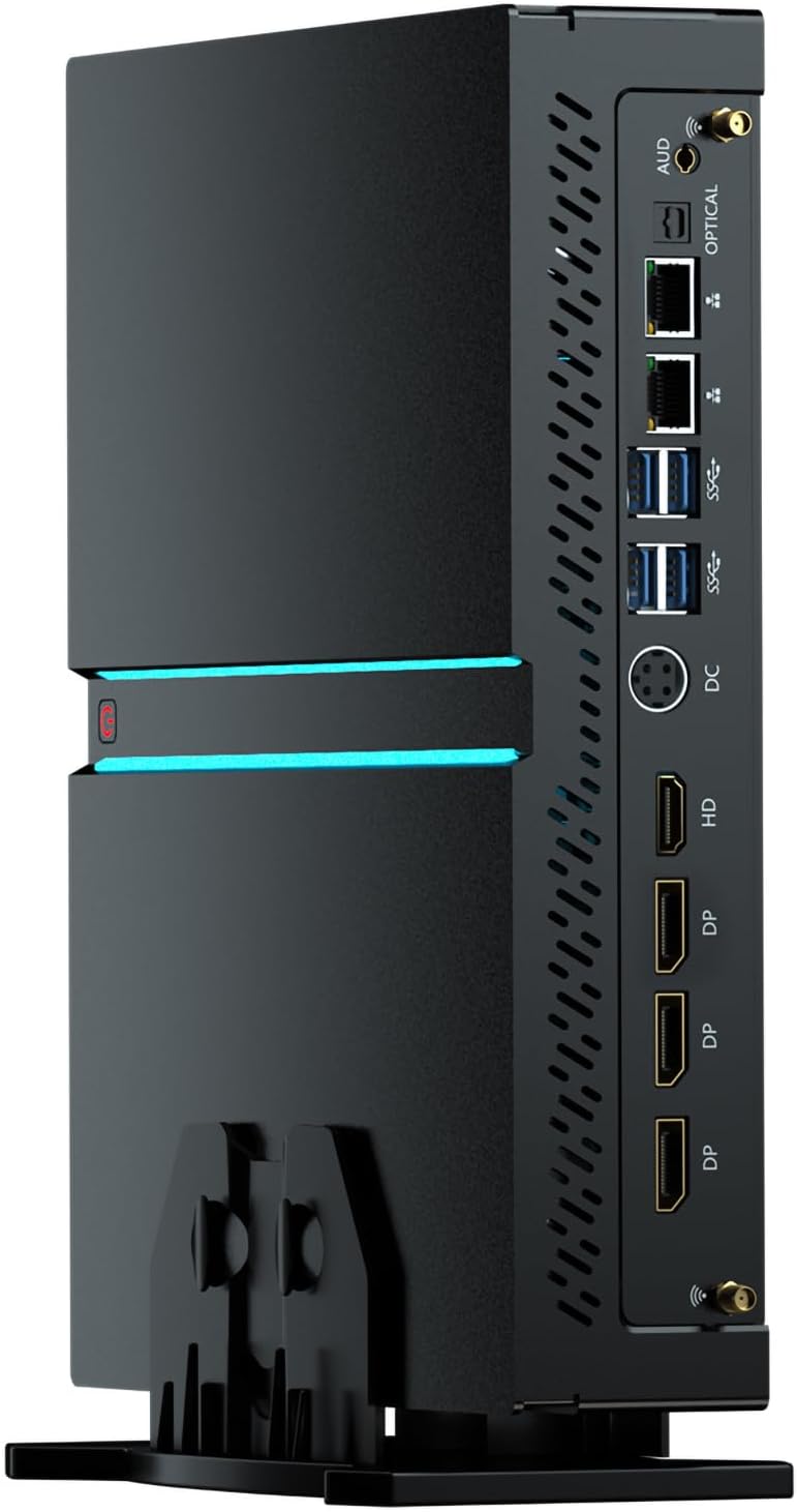Thdeukoty Mini Gaming Pc Core i9-14900F(up to 5.8GHz) with RTX4070, Small Desktop Computers Win 11 Pro, 64G DDR5 RAM/4T M.2 SSD/WIFI6E/BT5.3/Dual LAN/USB 3.2/8K HDMI DP, Four Display for Game/Design
