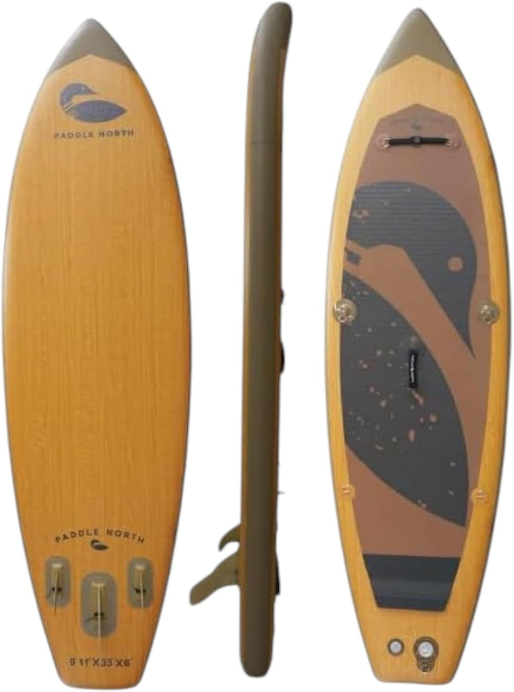 Paddle North Play Inflatable SUP Includes Pump, Adjustable Paddle, 3 Fins, and Shoulder Strap - 9 ft 11 in Lightweight and for All Skill Levels