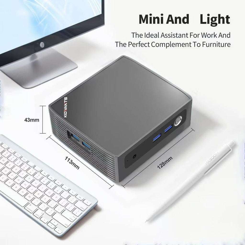 KN1 Mini PC Touch PC Intel N4000(up to 2.6GHz),8GB LPDDR4 128GB eMMC,Support M.2 SSD Expansion (512GB/2TB),Support 4K Dual Display, 2.4G/5G WiFi,BT 5.0,USB 3.0,Mini Desktop Computer for Home/Office