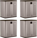 Suncast 4 Pack 9 Cu. Ft. Base Storage Cabinet, Resin Garage Organizer, Platinum Metallic/Slate