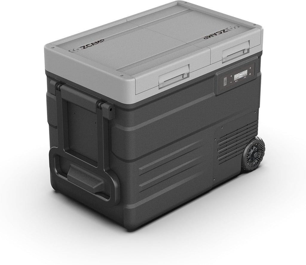 UD45 12V Car Refrigerator,Dual Zone Car Fridge with Wheels,42QT(40.5L) Electric Cooler Portable Freezer,12 Volt Refrigerator -4℉~68℉,12/24V DC 100-240V AC for Camping, Travel, Truck, RV