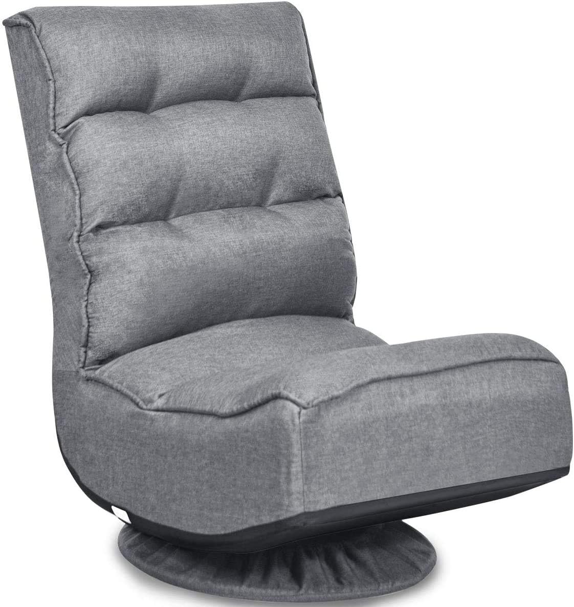 FANTASK 360 Degree Swivel Floor Chair, Folding Floor Sofa w/ 5 Adjustable Positions & Backrest, Lazy Lounge Chair for Relaxing Reading Gaming TV Watching (Gray)