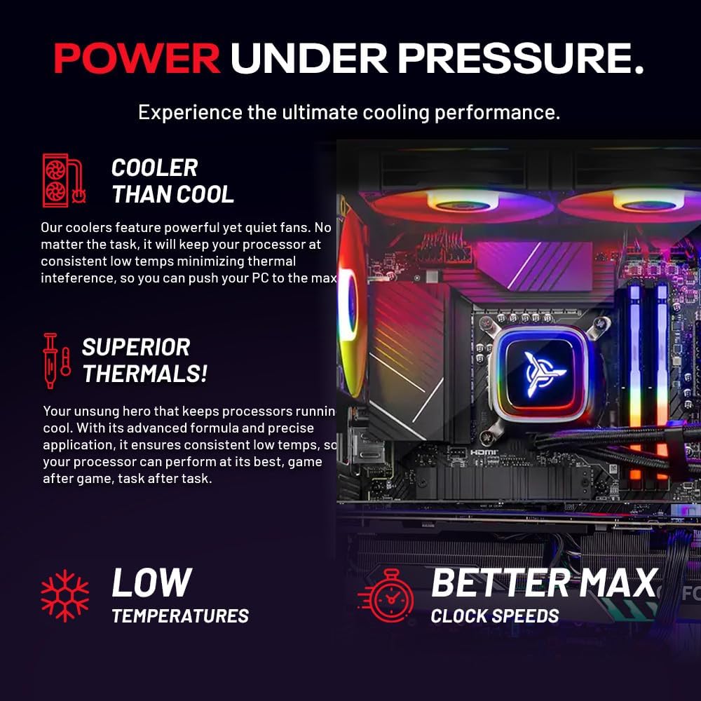 Skytech Gaming King 95 Gaming PC, AMD Ryzen 7 9800X3D 4.7GHz, NVIDIA RTX 5070 Ti 16GB VRAM, 1TB Gen4 NVMe SSD, 24GB DDR5 RAM 6000, 850W Gold ATX 3 PSU, 360 ARGB AIO, WI-FI 5, Windows 11, Desktop