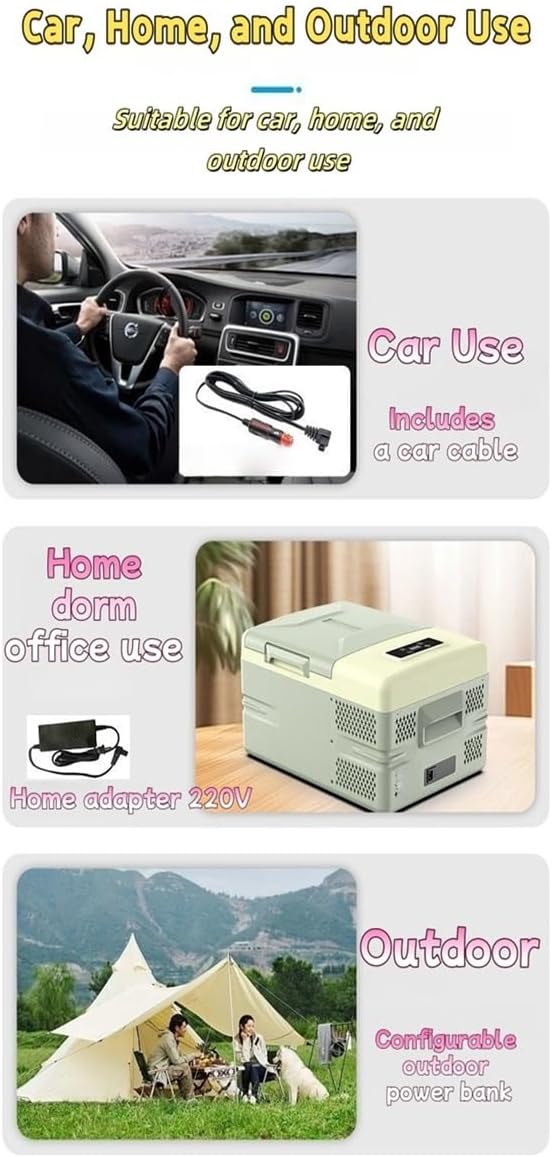 Portable Car Freezer, 12 Volt Refrigerator, Compressor Electric Cooler -20℉~20℉, for RV Camper, Pickup, SUV, Van Boat, Camping, Tailgating, Road Trip, Outdoor Travel(12.7in)
