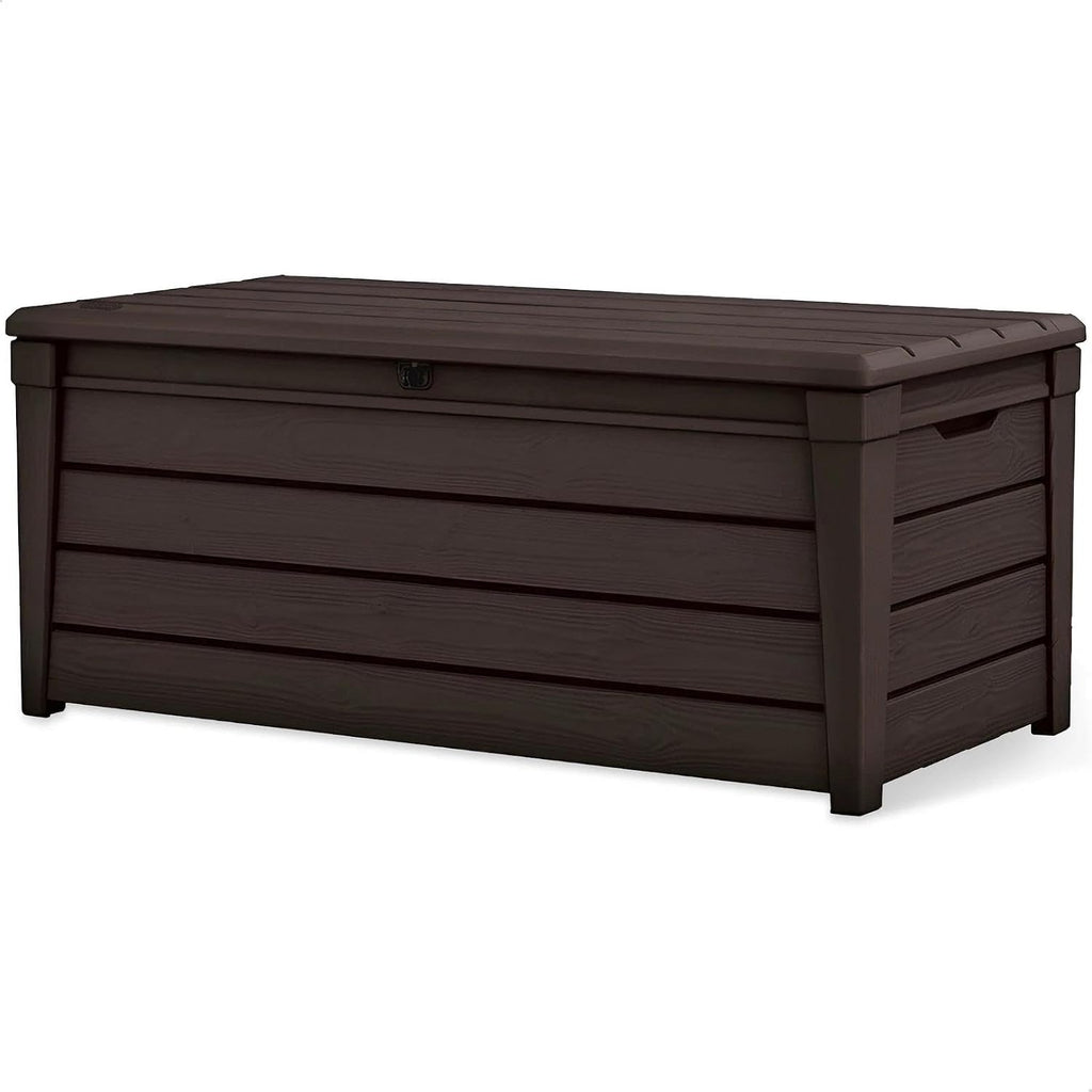 for Keter Brightwood 120gal Weatherproof Resin Patio Deck Storage Box Bench, Brown