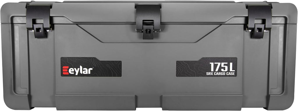 SRX-175 Overlanding Cargo Case – 175L Waterproof Storage Box for Camping, Off-Road & Truck Bed Gear – Heavy-Duty Lockable Storage with Gas Strut Lid, Stackable Design & Interior Organizer Tray (Gray)