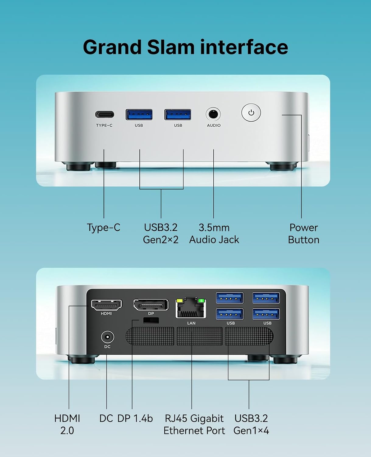 ACEMAGIC K1 Mini PC, AMD Ryzen 4300U 28W Processor, 16GB DDR4 RAM 256GB M.2 SSD (Beat 3300U/N150/N97) Mini Computers 11 Pro, HDMI+DP1.4 Dual 4K UHD, Gigabit Ethernet Mini Desktop PC
