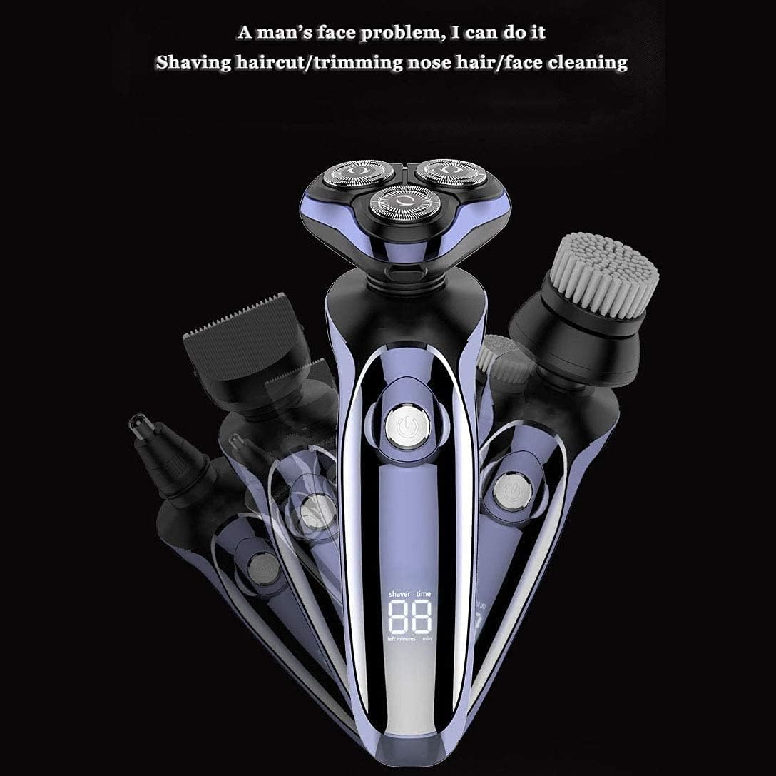 Men's Electric Shaver - Cordless Rechargeable Rotary Shaver Razor for Men with Pop-up Sideburn Trimmer Wet and Dry