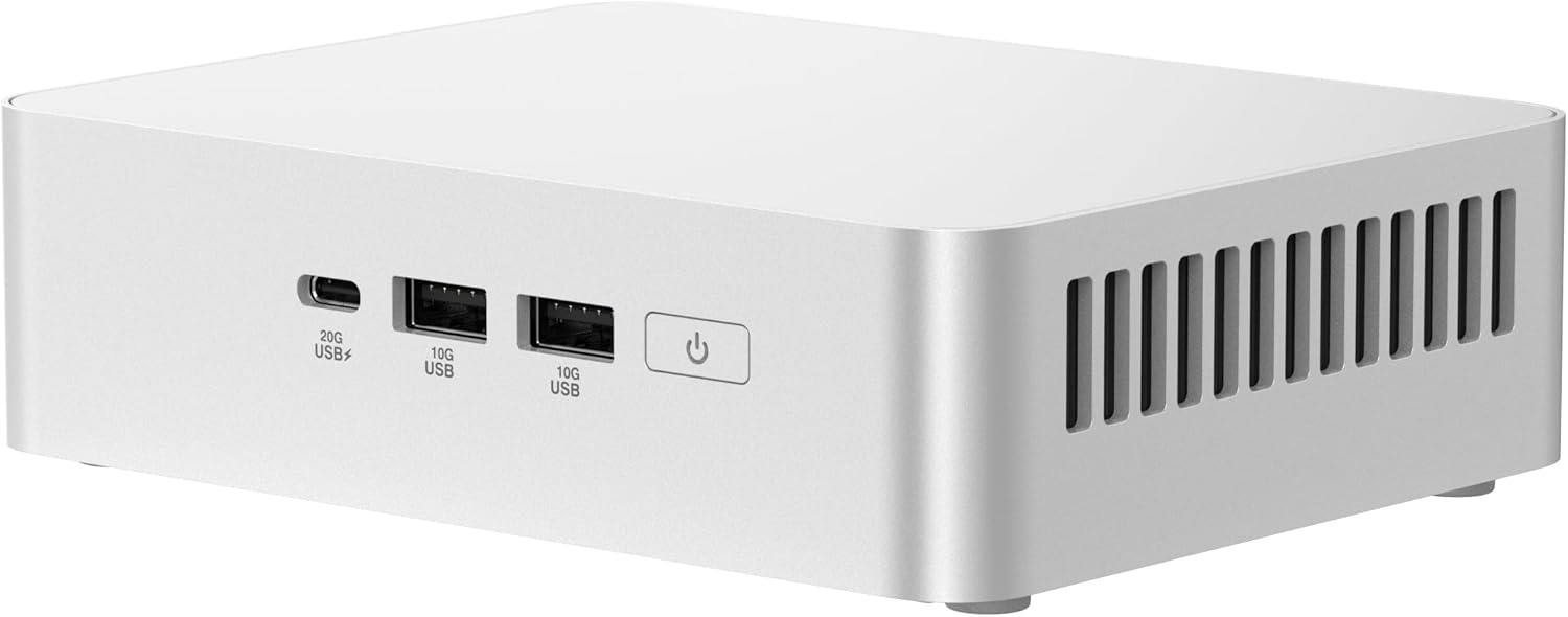 ASUS NUC 15 Pro+ Barebones Mini PC with Intel Series 2 Core Ultra 5 225H, up to 96GB DDR5 RAM, Dual Storage, Thunderbolt™ 4, Wi-Fi 7 & Bluetooth 5.4, Toolless Silver Aluminum Chassis, with VESA Mount