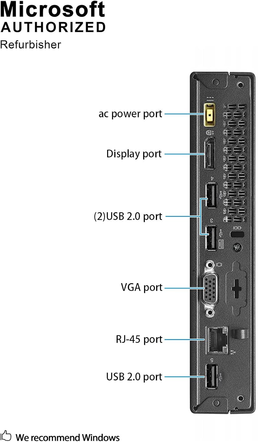 lenovo Think Center M73 Tiny Desktop PC, Intel Core I5-4570T 2.9GHz up to 3.6GHz, 8GB RAM, 240GB SSD, WIFI, BT 4.0, HDMI, USB 3.0, VGA, DP port, W10P64 (Renewed)