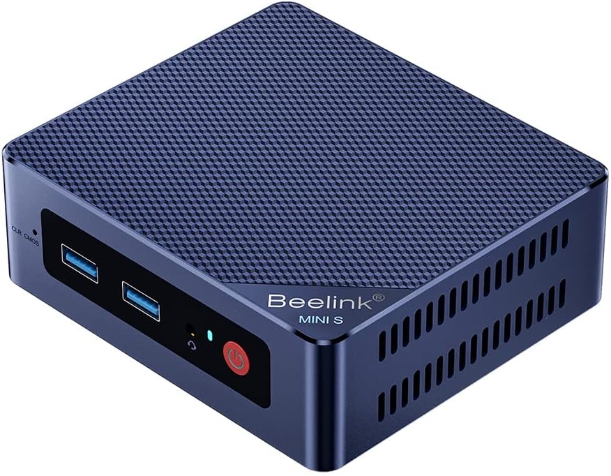 Beelink MINI S12 Mini PC with N95 Processor W-11 Home preinstalled, 12G LPDDR5+256G SSD Mini Computer, 2.5G LAN +WiFi5 +BT4.2, Dual Display via 2*HDMI