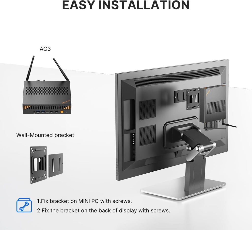 AG3 MIini PC with i9-13900HK 14C/ 20T, 32GB DDR5, 1TB SSD, Wi-Fi 6, BT 5.2, Dual LAN, Quad Display, HDMI/DP/USB-C/VGA Mini Desktop Computer