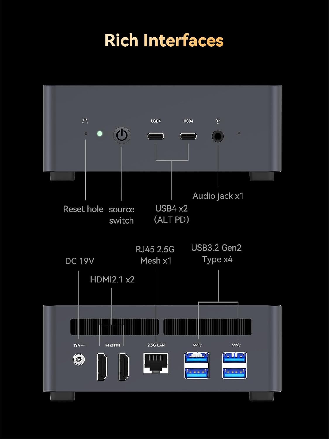 MINISFORUM UM790 Pro Mini PC AMD Ryzen 9 7940HS(8C/16T, up to 5.2GHz) 32GB DDR5 RAM 1TB PCIe4.0 SSD Micro Computer 2xHDMI/ 2xUSB4(8K@60Hz) Radeon 780M Graphics Small Form Factor