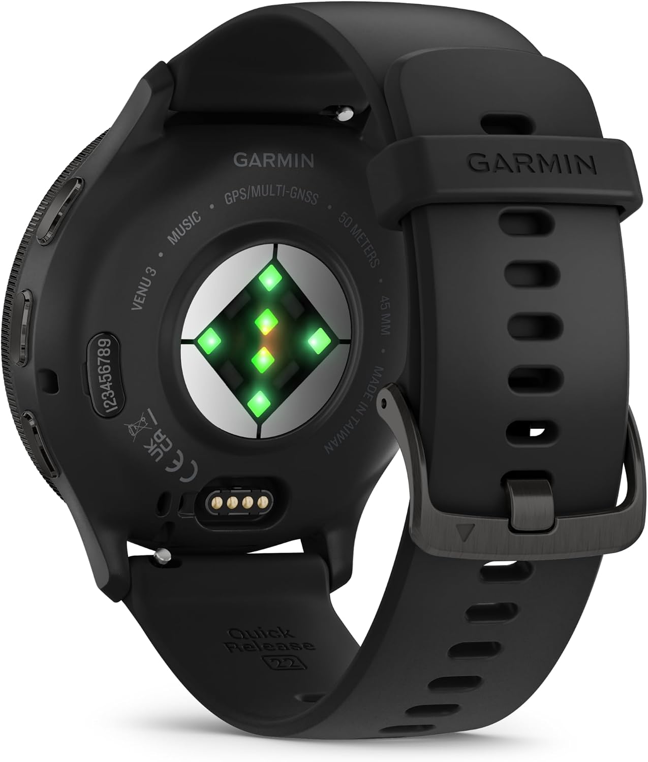 Garmin Venu 3 Advanced Fitness and Health Tracker Smart Watch with Slate Stainless Steel Bezel and 45 MM Black Case and Silicone Band 1.4 Inch AMOLED Touch Screen Display