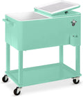 Best Choice Products 80-Quart Outdoor Steel Rolling Cooler Cart w/Ice Chest, Bottle Opener, Catch Tray, Drain Plug, Locking Wheels