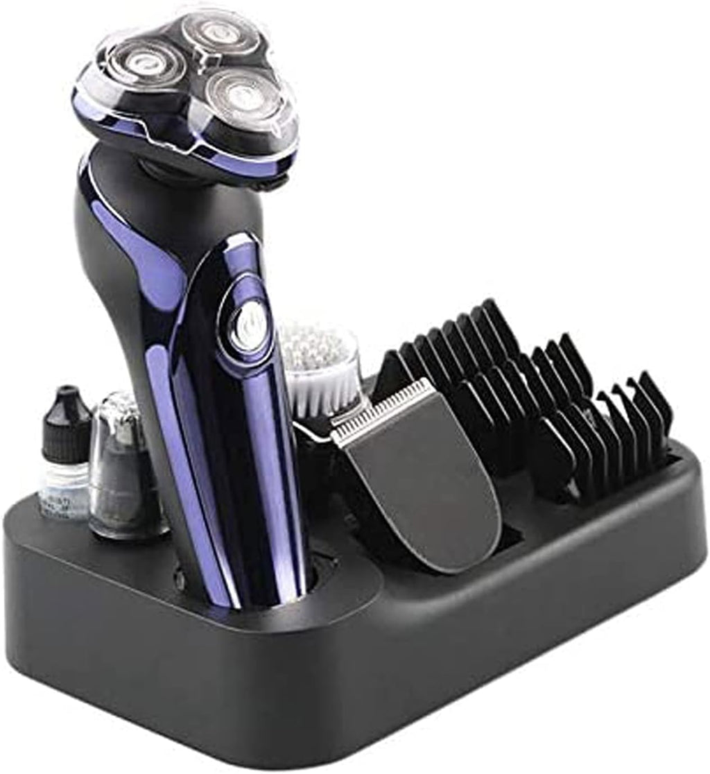Men's Electric Shaver - Cordless Rechargeable Rotary Shaver Razor for Men with Pop-up Sideburn Trimmer Wet and Dry