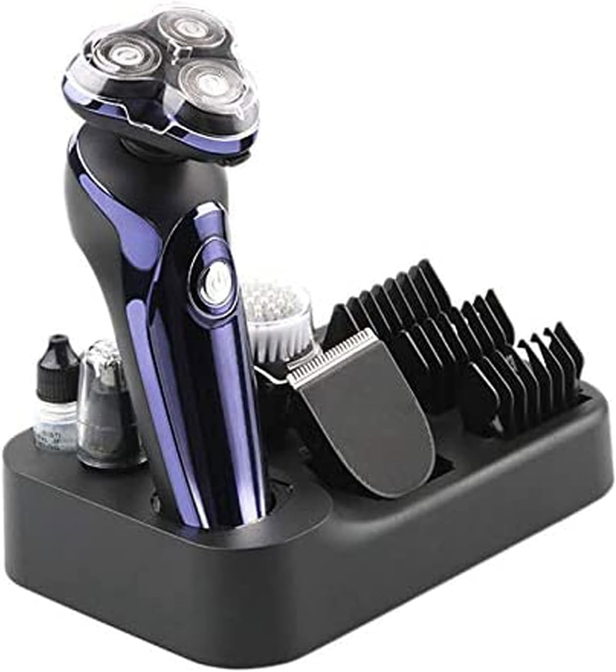 Men's Electric Shaver - Cordless Rechargeable Rotary Shaver Razor for Men with Pop-up Sideburn Trimmer Wet and Dry