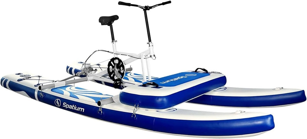 Spatium SUP Water Bike - Inflatable Pedal Boat for One Person - Fishing Kayak & Paddle Board - The Fun of Water & Fishing + Mat