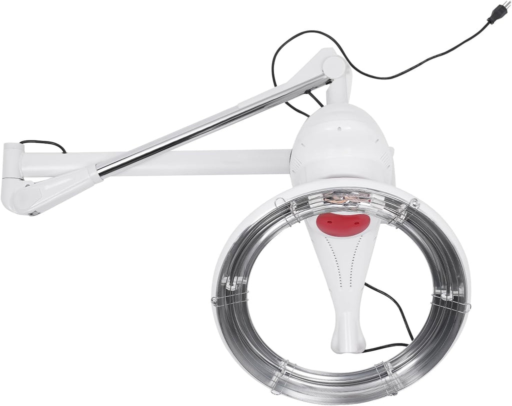Hair Dryer 950W, 360 Degree Rotating Heating Ring, Wall Mount Orbiting Rotating Hair Treatment Machine, Salon Hair Perming Machine, 104-140℉ Styling Perming Dryer (White)