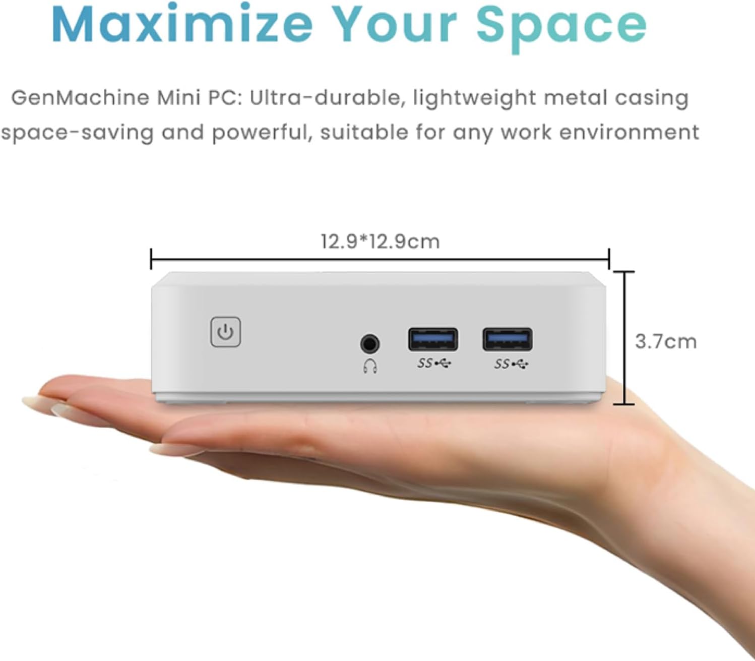 Mini PC AMD Ryzen 5 3550H Mini Computers Up to 3.7GHz 4c/8t, 16GB DDR4, 512GB SSD & M.2 NVME, Gaming PC with Wifi5/BT4.2, Gaming/Office/Design - White