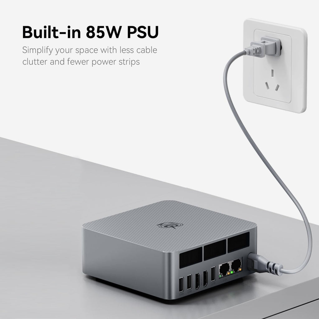 Beelink EQR7 Mini PC, AMD Ryzen 7 7735HS(8C/16T, Up to 4.75GHz), Mini Computer 24G LPDDR5 RAM 1TB NVMe PCIe4.0 SSD, Micro PC 4K@60Hz Dual HDMI Display Built in Power Supply/WiFi6/BT5.2/1000Mbps
