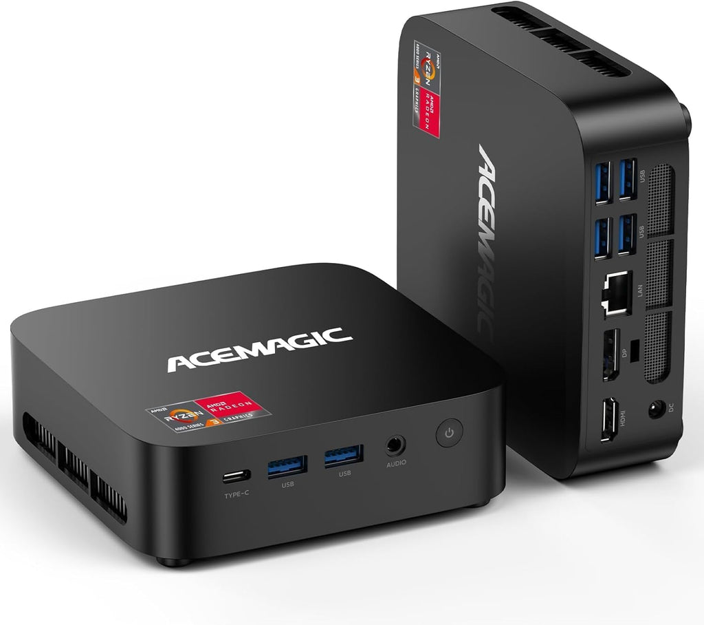 ACEMAGICIAN Mini Gaming PC 32GB RAM 1TB SSD AMD Ryzen 7 5700U(Up to 4.3GHz) Triple 4K@60Hz Display WiFi6 BT5.2 Type-C HDMI DP1.4 Mini Computers Desktop for Light Gaming/Office