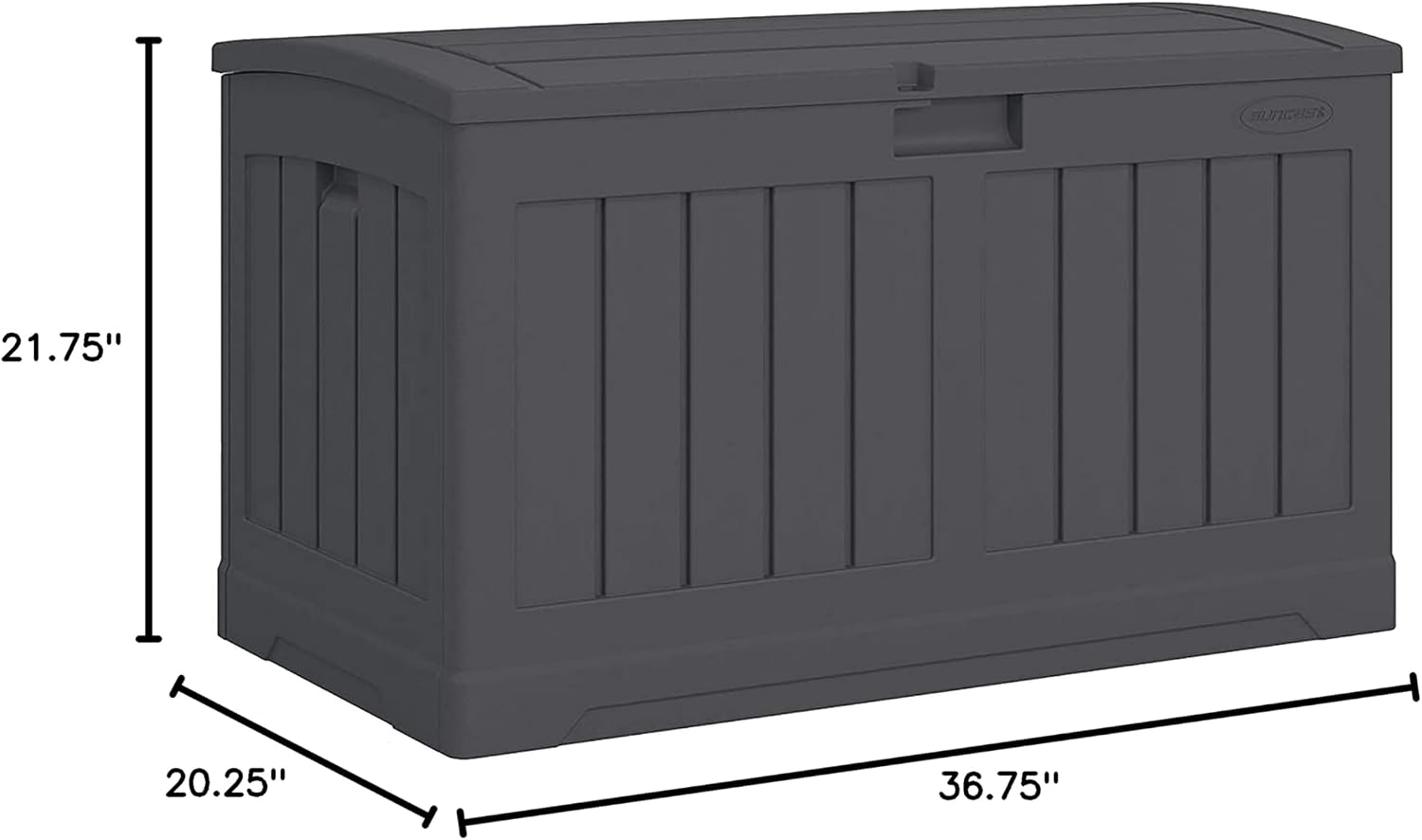 Suncast 50-Gallon Outdoor Resin Patio Deck Storage Box with Seat, Peppercorn & Keter Marvel Plus 71 Gallon Resin Deck Box-Organization and Storage for Patio Furniture Outdoor Cushions, Throw Pillows