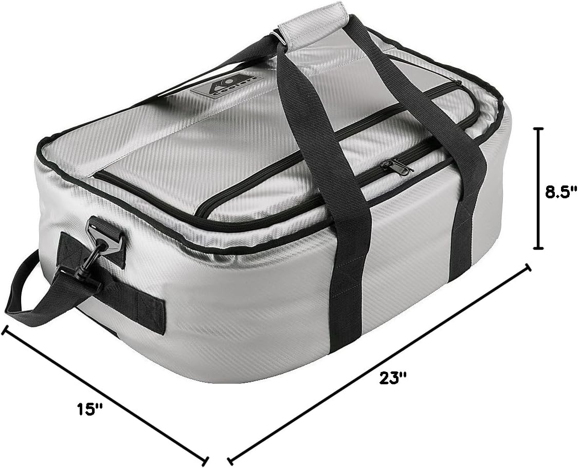 AO Coolers Stow-N-Go Carbon Soft Cooler, Low-Profile, Leakproof with High-Density Insulation, Holds Ice for 24 Hours