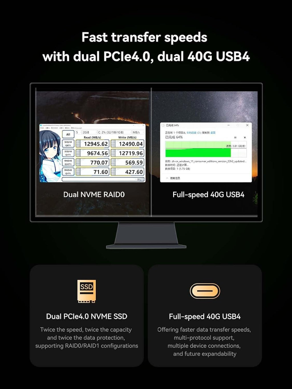 MINISFORUM Venus UM790 Pro Mini PC AMD Ryzen 9 7940HS up to 5.2 GHz 32 GB DDR5 512GB SSD with AMD Radeon 780M, 4X USB3.2, 2X USB4, 2xHDMI 2.1, 2X PCIe4.0, Wi-Fi 6E/BT5.3, RJ45 2.5 G