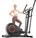 Elliptical Exercise Machine, Elliptical Machine for Home with Ultra-Smooth Magnetic Resistance,Elliptical Trainer with 14 Levels, 15.5'-18' Stride 500lb Loading, Home Gym Equipment 95% Pre-Assembled