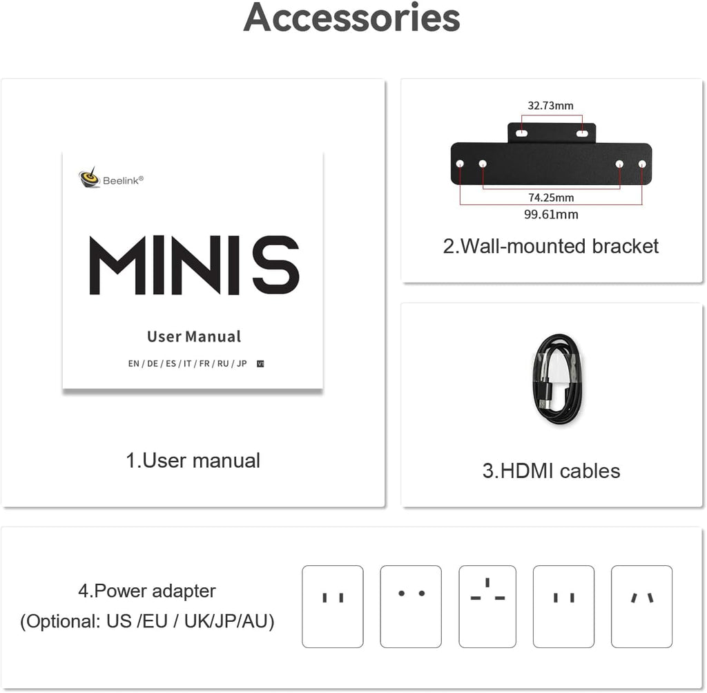 Beelink MINI S12 Mini PC Intel 12th Lake N95(up to 3.4GHz 4C/4T), Mini Computers 12GB LPDDR5 256GB SSD, Dual HDMI 4K Displays, Support WIFI6/BT5.2/Home/Office/Openwrt/2.5Gbps/W11 Home