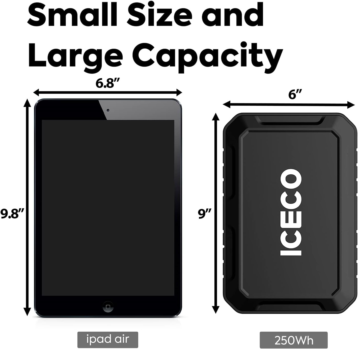 ICECO JP40 Pro 12 Volt Refrigerator, Portable Fridge with Wheels, 12V Car Freezer Powered by SECOP, DC 12/24V AC 110/240V, 40.7 Quart, -4℉～68℉, With 250Wh Magnetic Battery
