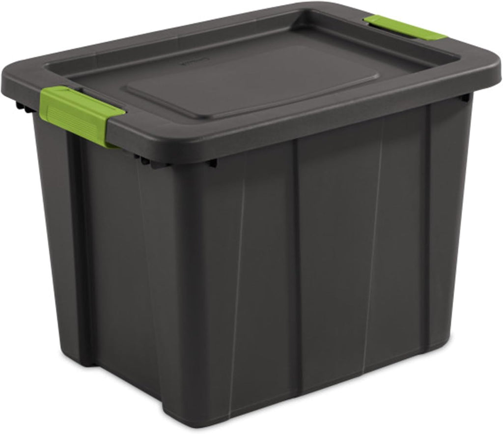 Sterilite 12-Pack Storage Bins with Lids, Heavy Duty Totes, Tuff1, 18 Gallon, Flat Gray