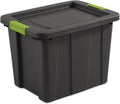 Sterilite 6-Pack Multipurpose Storage Bins with Latching Lids, Heavy Duty Tote Bins, 18 Gallon, Flat Gray – Stackable Plastic Storage Container Tubs