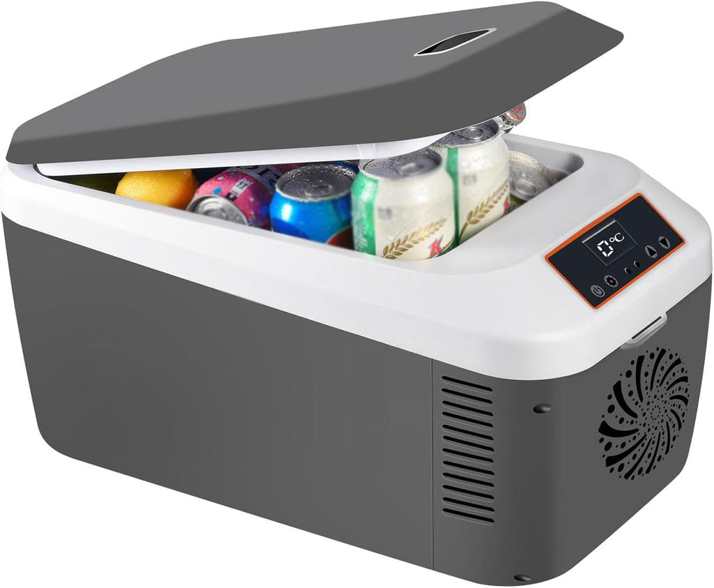 Car Refrigerator Cooler Warmer, 12V DC & 100-240V AC Electric Portable Fridge Car Cooler 12 Liter Capacity for Skincare, Beverage, Food, Home, Office and Car