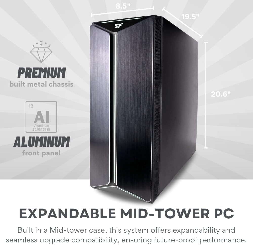 Mantis V2 Non-RGB RTX 5090 32GB, 24-Core Intel Ultra 9 285K CPU, 128GB DDR5 RAM, 4TB Gen5 NVMe SSD + 6TB HDD, Gaming Desktop PC w/Windows 11 Pro, 3-Year Warranty, Keyboard+Mouse, Internal Wi-Fi 6E