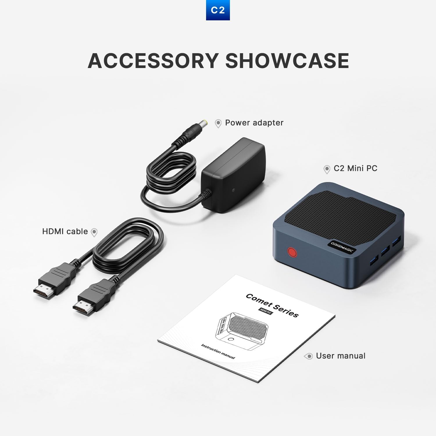 C2 Neo N95 Mini PC Dual LAN, 12GB LPDDR5 RAM 512GB SSD Mini Computers, 4K Triple Display/HDMI2.0/DP/USB-A 3.2/WiFi 5/BT 5.0, Home/Office/Business