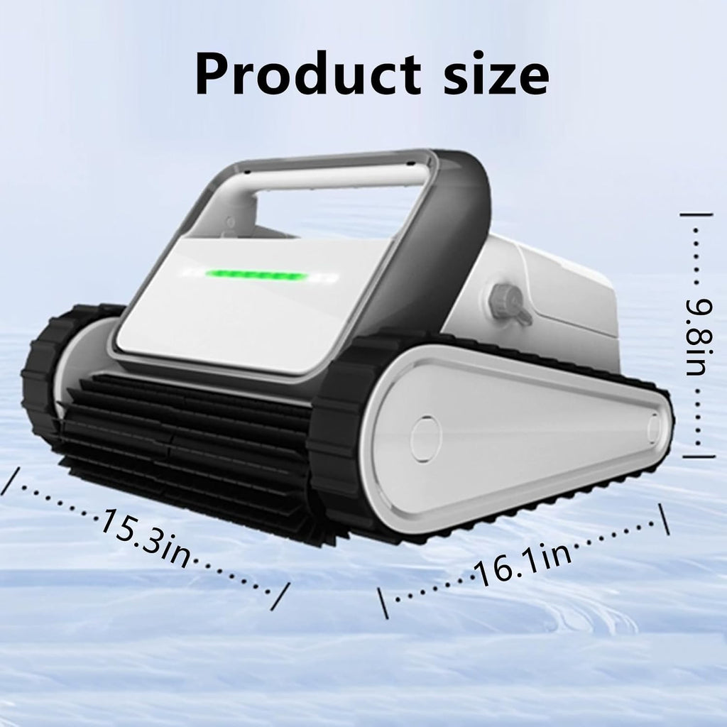 Automatic Pool Cleaner,Pool Cleaning Robot with Wall Climbing,Cordless Robotic Pool Vacuum,Suitable for Walls and Floors of 2690 Square Feet Pool(Color:Black)