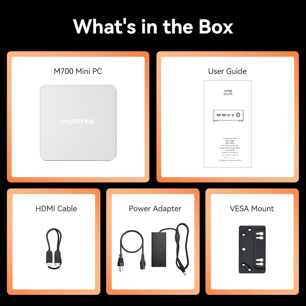 MOREFINE M700 Mini PC, Ryzen 7 7735U (8C/16T, up to 4.75Ghz), Mini Desktop Computer 16GB DDR5 512GB NVMe SSD, Small PC Desktop Support 4k Dual Display WiFi6/BT5.2/USB3.2