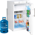 Smad 3.5 Cu.ft. Propane Refrigerator 3 Way Gas/110V/12V Refrigerator with Freezer for RV Camper with Electric/Gas Thermostat and Flame Indicator, White
