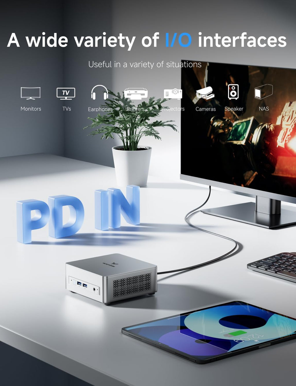 MINISFORUM Mini PC UM870 Slim AMD Ryzen 7 8745HS 32GB DDR5 1TB SSD Mini Computer, HDMI|DP|USB4 8K Video Output, 2.5G LAN | WiFi 6E | BT5, 4X USB Port, AMD Radeon 780M Graphics Desktop Computer