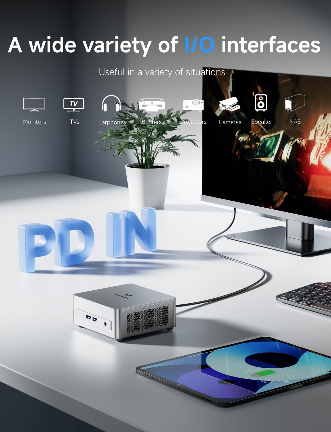 MINISFORUM UM870 Slim Mini PC AMD Ryzen 7 8745H 8C/16T Desktop Computer 16GB RAM 1TB SSD, HDMI/DP/USB4 8K@60Hz Output, 1X 2.5G RJ45 Port, 4X USB Port, Dual Band WiFi, AMD Radeon 780M Graphics