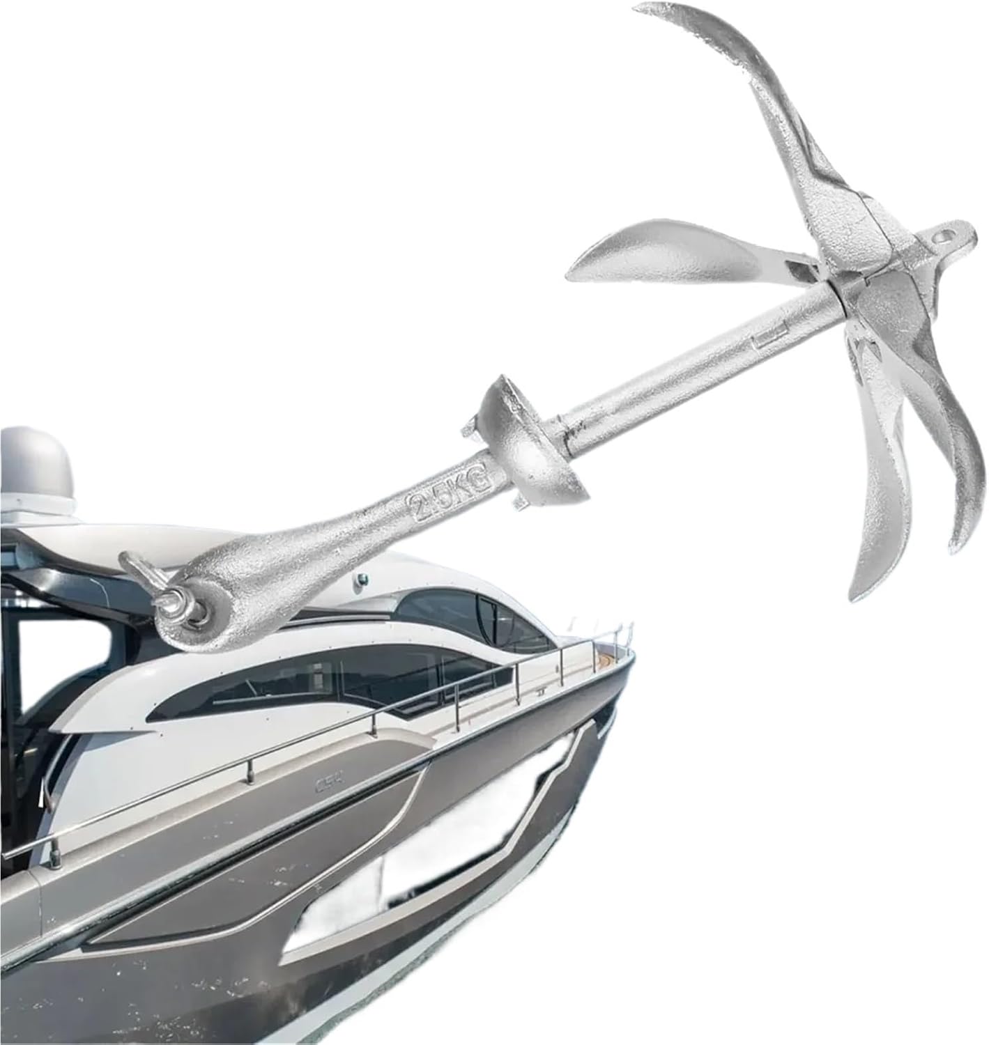 Folding Anchor, 2.5KG/3.2KG Cast Aluminum Galvanized Boat Folding Grapnel Anchor Docking Hardware,for Small Boats Canoe Paddle Boards