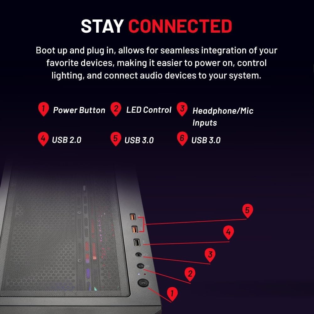 Skytech Gaming Blaze4 Mini Gaming PC, AMD Ryzen 7 5700 3.7GHz, NVIDIA RTX 5060, 1TB NVMe SSD, 16GB DDR4 RAM 3200, 650W Gold PSU, WI-FI 5, Windows 11, Desktop