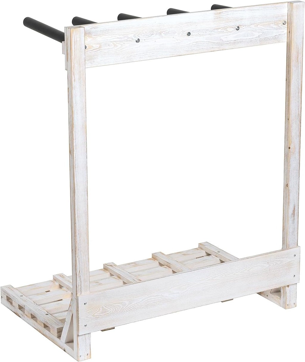 MyGift 4-Ft Tall Rustic Burnt Wood Freestanding Vertical Surfboard Rack, Wakeboard SUP Paddleboard Storage Rack - Holds up to 4 Boards