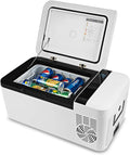 COSTWAY Compact Car Freezer, Portable Travel 12V Fridge, with Compressor, Double Handles, LCD Display Screen for Car and Home, Camping, Truck Party, Travel, Picnic Outdoor (16 Quart)