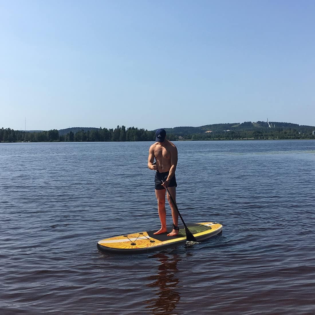 Smartmak Inflatable Stand Up Paddle Board, SUP Paddleboard Wide Stable Design, Non-Slip Deck, with Premium Paddle Board Accessories, Portable Carry Bag & Paddle Pressure Gauge Pump