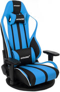 AKRacing Gaming Floor Chair, Blue, Extreme Sitting (V2), Heavy Duty PU Leather, 180° Reclining, Home, Remote