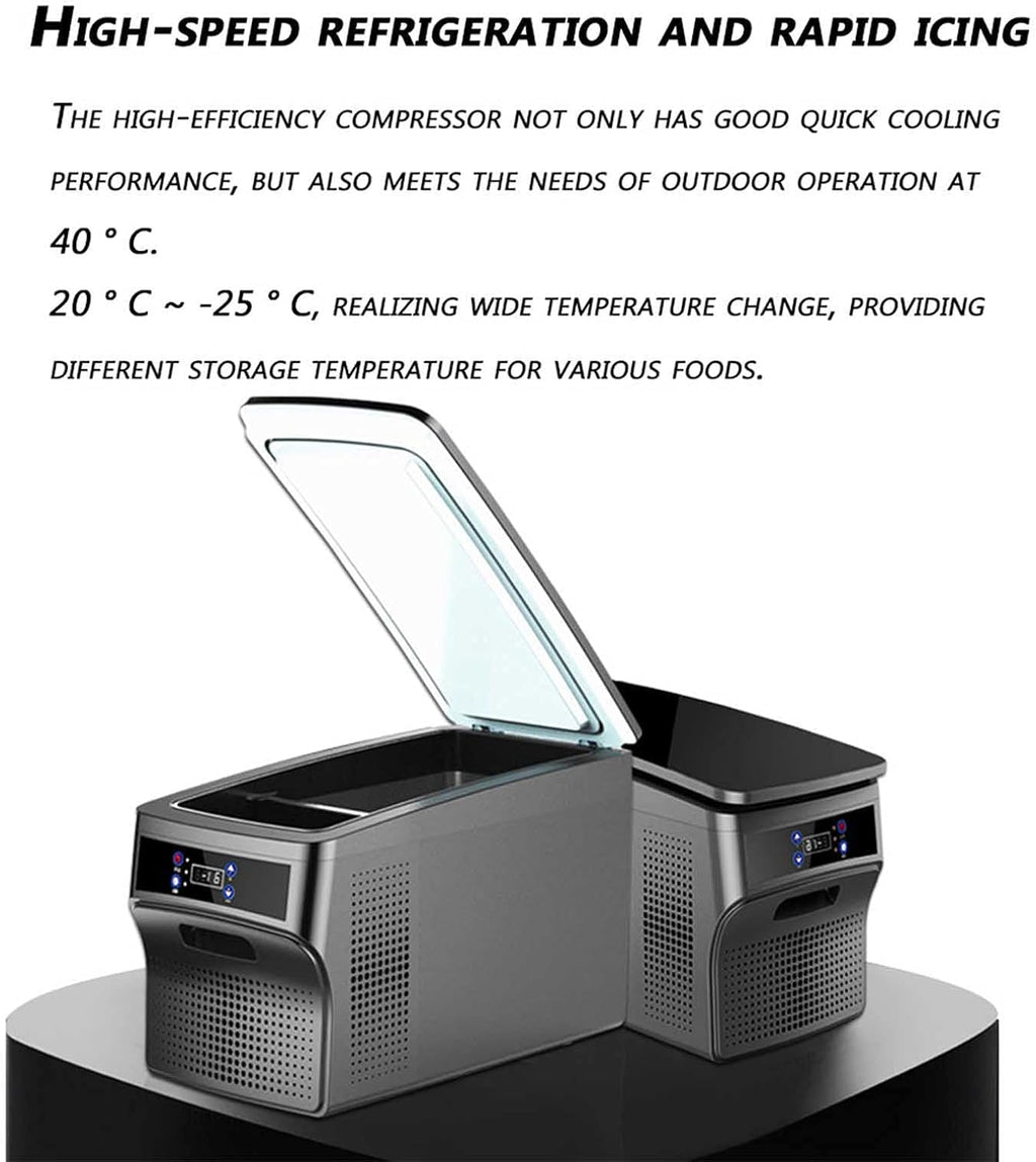 Portable Refrigerator for Car, Car Cooler | -20℃ to 20℃ Compressor Based Electric 12V /24V for Vehicles and Trucks | Home Fridge | AC and DC Travel Freezer for RV